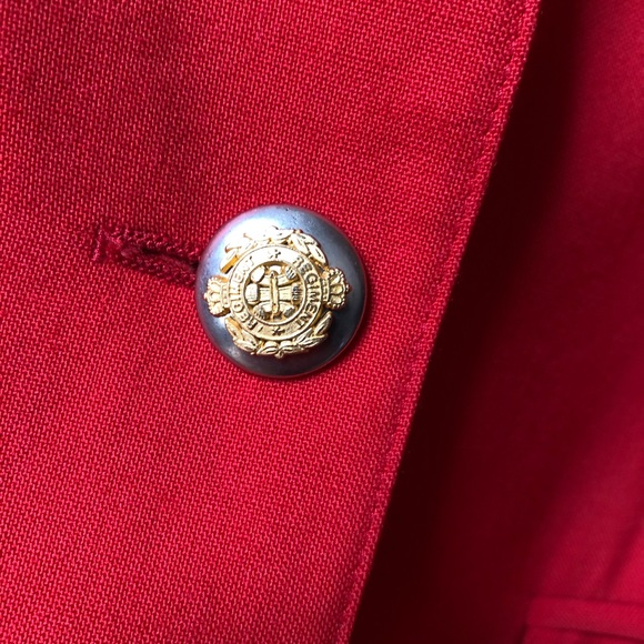 Burberry’s Vintage Red Wool Double-Breasted Blazer - Picture 3 of 5